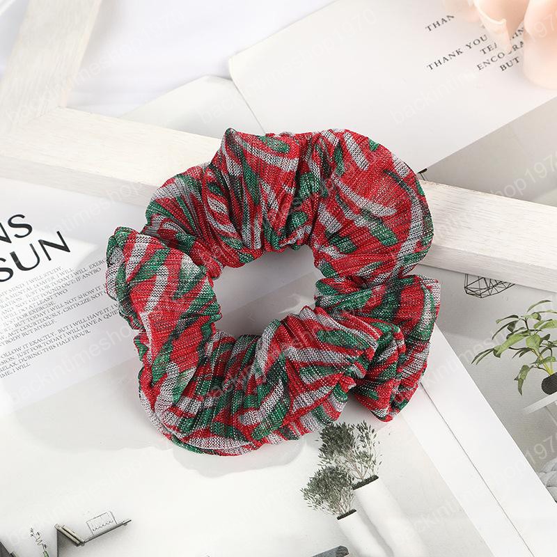 Christmas Girl Hair Scrunchy Ring Elastic Xmas Hair Bands Sequin Red Plaid Large Intestine Sports Dance Scrunchie Soft Hairband