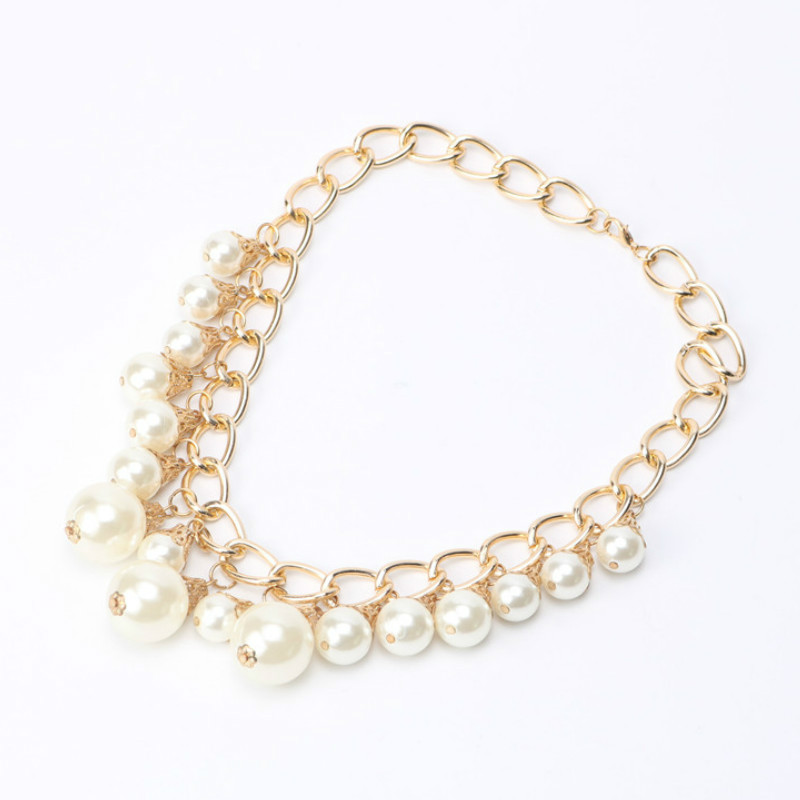 2017 Trendy Fashion Pearl Necklace Costume Imitation Pearl Jewelry Gold Color Chain Pendant Choker Statement Necklaces Women 
2017 Trendy Fashion Pearl Necklace Costume Imitation Pearl Jewelry Gold Color Chain Pendant Choker Statement Necklaces Women