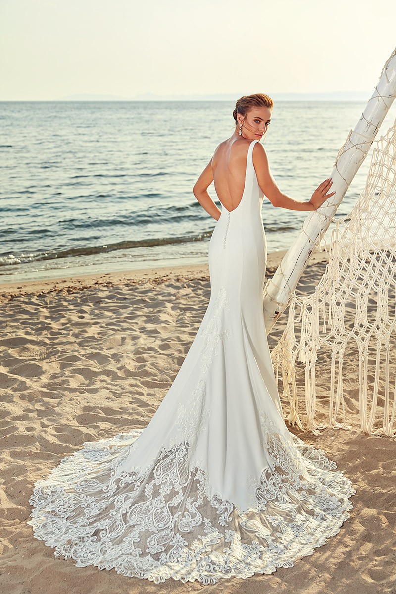 eddy k beach mermaid wedding dresses v neck white satin wedding bridal gowns abiti da sposa lace appliqued backless wedding dress plus
