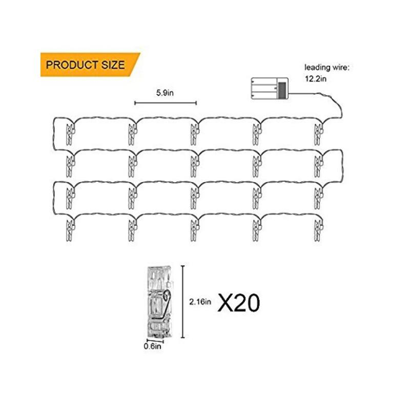 Photo Clip Light String Led Clip Fairy Lights Battery Powered LED Clips Lights 3M/6M Warm White/RGB Indoor Home Party Festival Decor