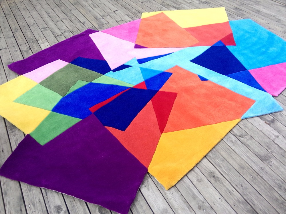 Creative handmade carpet living room coffee table shaped rug carpet color fashion personality