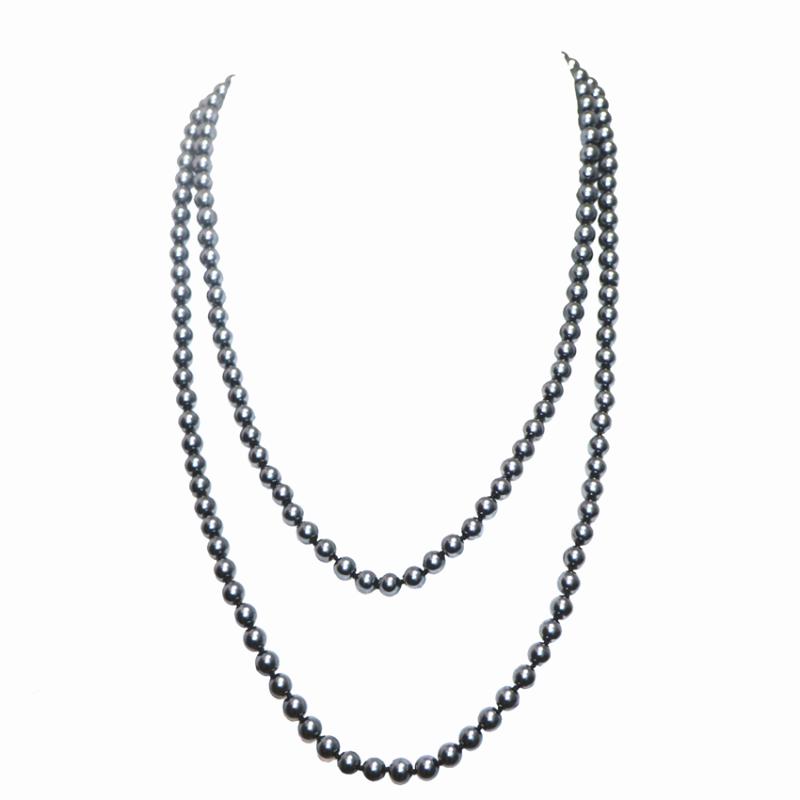 Chains Long Chain Necklace Dark Gray Round Simulated Glass Pearl Beads Necklaces Faux Matte Pearls Shell Multilayer 56" A944
Chains Long Chain Necklace Dark Gray Round Simulated Glass Pearl Beads Necklaces Faux Matte Pearls Shell Multilayer 56" A944