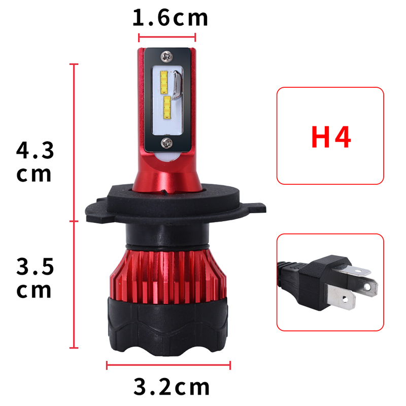 K5 Car Headlights High Brightness 12000LM 55W H7/H11/H8/HB4/HB3 Automotive LEDs - 6000K Daytime Running Lights