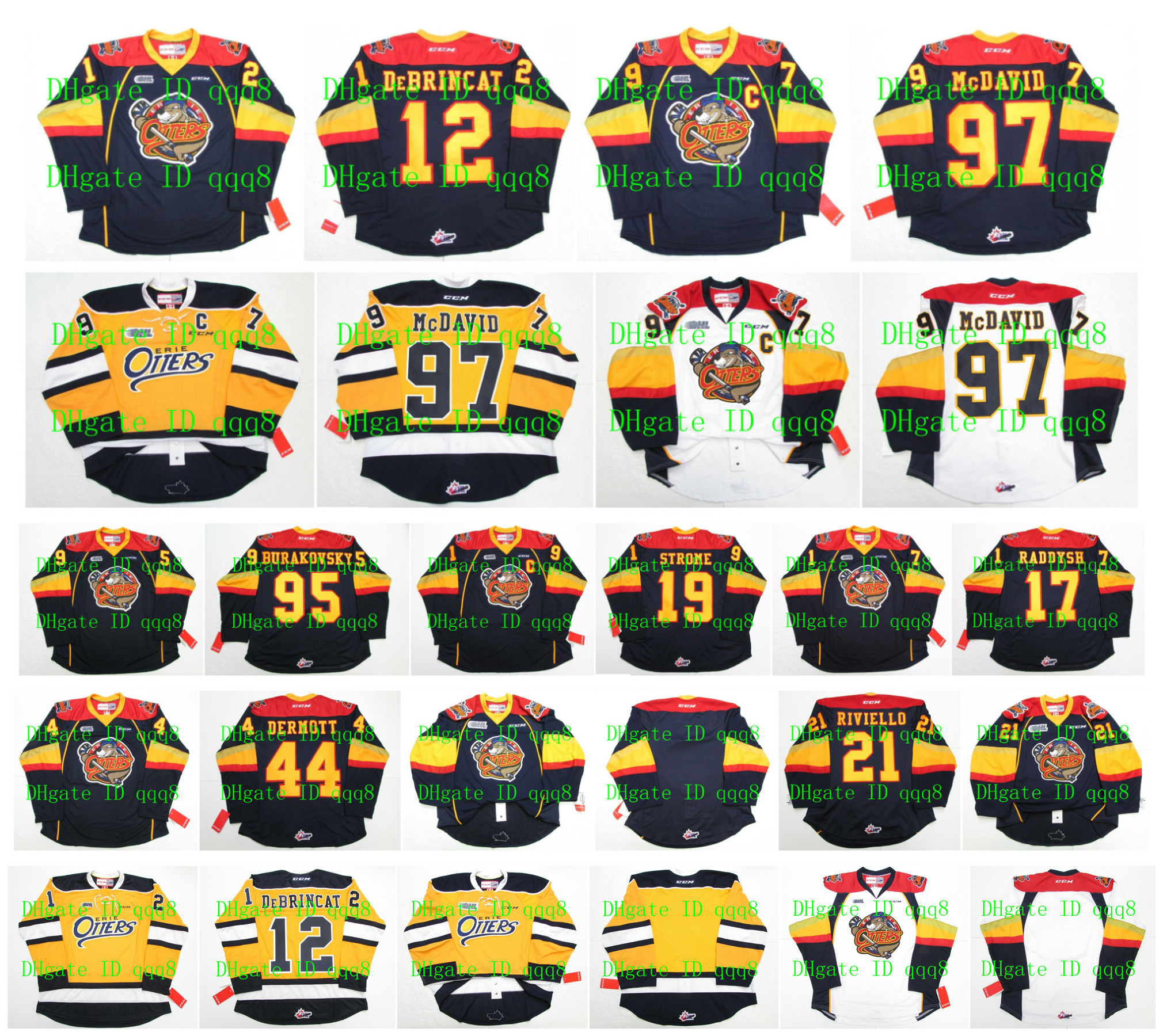 OHL ERIE OTTERS Jersey 12 ALEX DeBRINCAT 97 CONNOR McDAVID 17 Taylor Raddysh 19 DYLAN STROME 44 TRAVIS DERMOTT Custom Hockey Jerseys, Black;red
OHL ERIE OTTERS Jersey 12 ALEX DeBRINCAT 97 CONNOR McDAVID 17 Taylor Raddysh 19 DYLAN STROME 44 TRAVIS DERMOTT Custom Hockey Jerseys, Black;red
