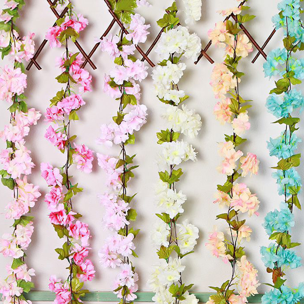 220cm 18 flowers simulation cherry blossom rattan Flower Leaf wreath Wedding party chair ,arch door decor supplies, Blue
220cm 18 flowers simulation cherry blossom rattan Flower Leaf wreath Wedding party chair ,arch door decor supplies, Blue