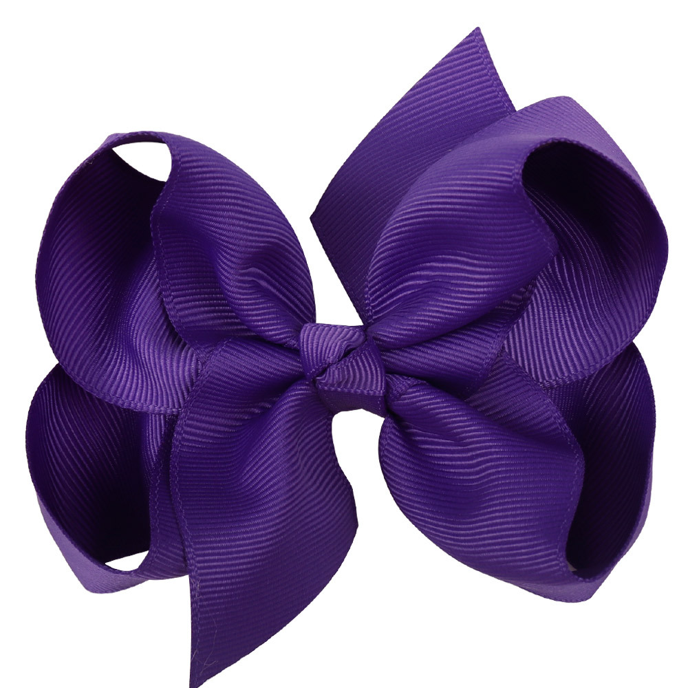 30pcs/lot 4 Inch Solid Hair Bow With Clip Girls Grosgrain Ribbon Hairbows Boutique Handmade Hairpin For Kids Hair Accessories