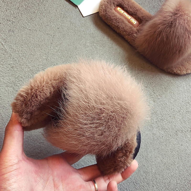 Winter Slipper House Indoor Home Slippers Spring Plush Fur Slippers Casual Fur Slides Flip Flops Flat Shoes Woman v428 Y200106