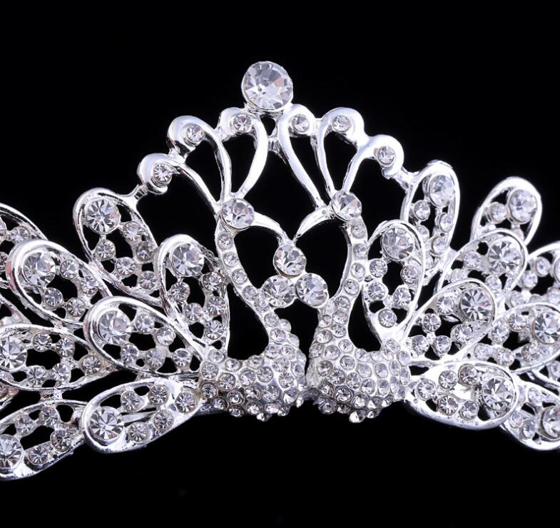 vintage imitated emerald shiny crystal tiaras crowns hair jewelry headpiece wedding bridal hair accessories in stock