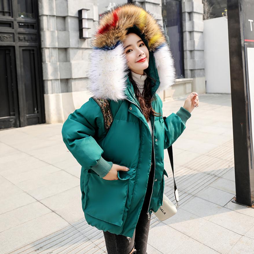 Winter Women' Down Cotton Jacket Fashion Big Fur Collar Thicker Parkas Sequin Stitching Warm Loose Bread Service Coat L1725, Black
Winter Women' Down Cotton Jacket Fashion Big Fur Collar Thicker Parkas Sequin Stitching Warm Loose Bread Service Coat L1725, Black