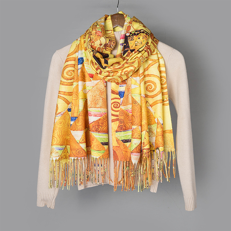 Wholesale-r scarf Egyptian queen yellow tassel ladies fashion shawl