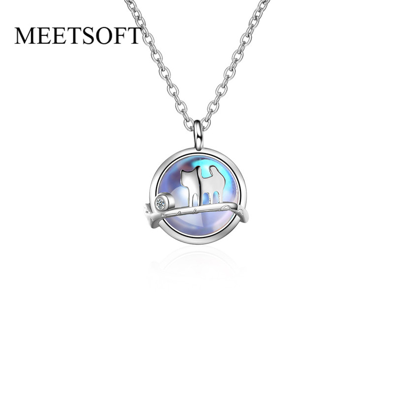 Pendant Necklaces MEETSOFT 925 Silver Necklace Gradient Moonstone Planet Cat Fashion Minimalist Clavicle Chain Female Accessories Gift
Pendant Necklaces MEETSOFT 925 Silver Necklace Gradient Moonstone Planet Cat Fashion Minimalist Clavicle Chain Female Accessories Gift