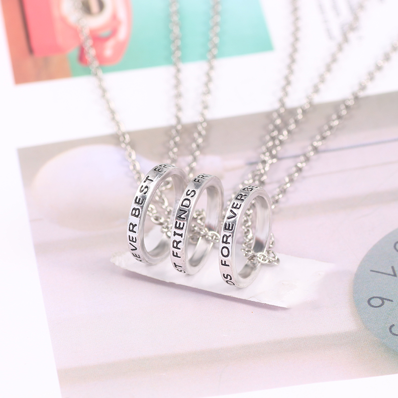 3 Pcs/set Best Friends Forever Necklaces Silver Round Simple Pendant For Girls Women Sisters Jewelry Friendship, Golden;silver
3 Pcs/set Best Friends Forever Necklaces Silver Round Simple Pendant For Girls Women Sisters Jewelry Friendship, Golden;silver