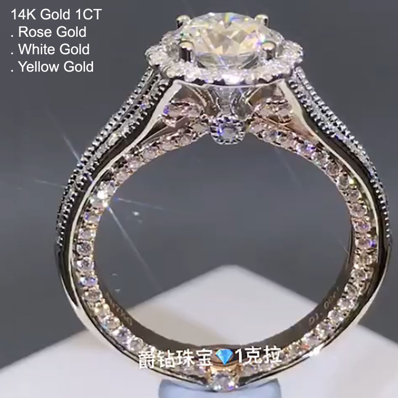 Cluster Rings 14K 1 Moissanite Diamond Ring Women Round Vintage 2 Color Luxury TRENDY Wedding Party Engagement Anniversary D
Cluster Rings 14K 1 Moissanite Diamond Ring Women Round Vintage 2 Color Luxury TRENDY Wedding Party Engagement Anniversary D