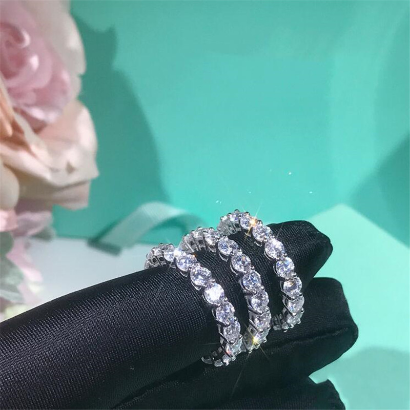 New Crown Wedding Couple Rings Fashion Jewelry 925 Sterling Silver Round Cut White 5A Cubic Zircon Promise Women Engagement Band Ring Gift