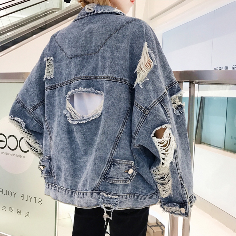 New Denim Jackets BF Hole Ladies Jean Coat Spring Autumn Women Jacket 8WT013, As pic
New Denim Jackets BF Hole Ladies Jean Coat Spring Autumn Women Jacket 8WT013, As pic