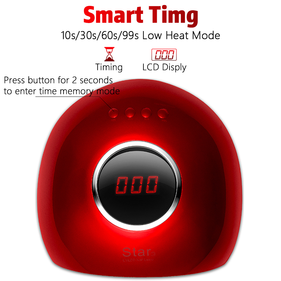 ViiNuro 72W UV Lamp LED Nail Lamp Nail Dryer For All Gels Polish Sun Light Infrared Sensing 10/30/60s Timer Smart For Manicure C19011401