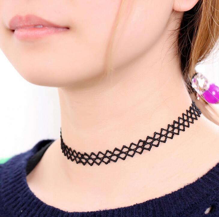 Gothic choker collar necklace women's lace necklace clavicle chain DJN220 mix order Chokers jewelry