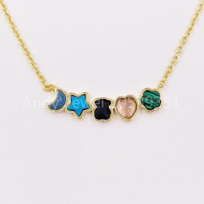 Authentic 925 Sterling Silver pendants Glory Necklace In Gold Vermeil With Gemstones Fits European bear Jewelry Style Gift 918592510
