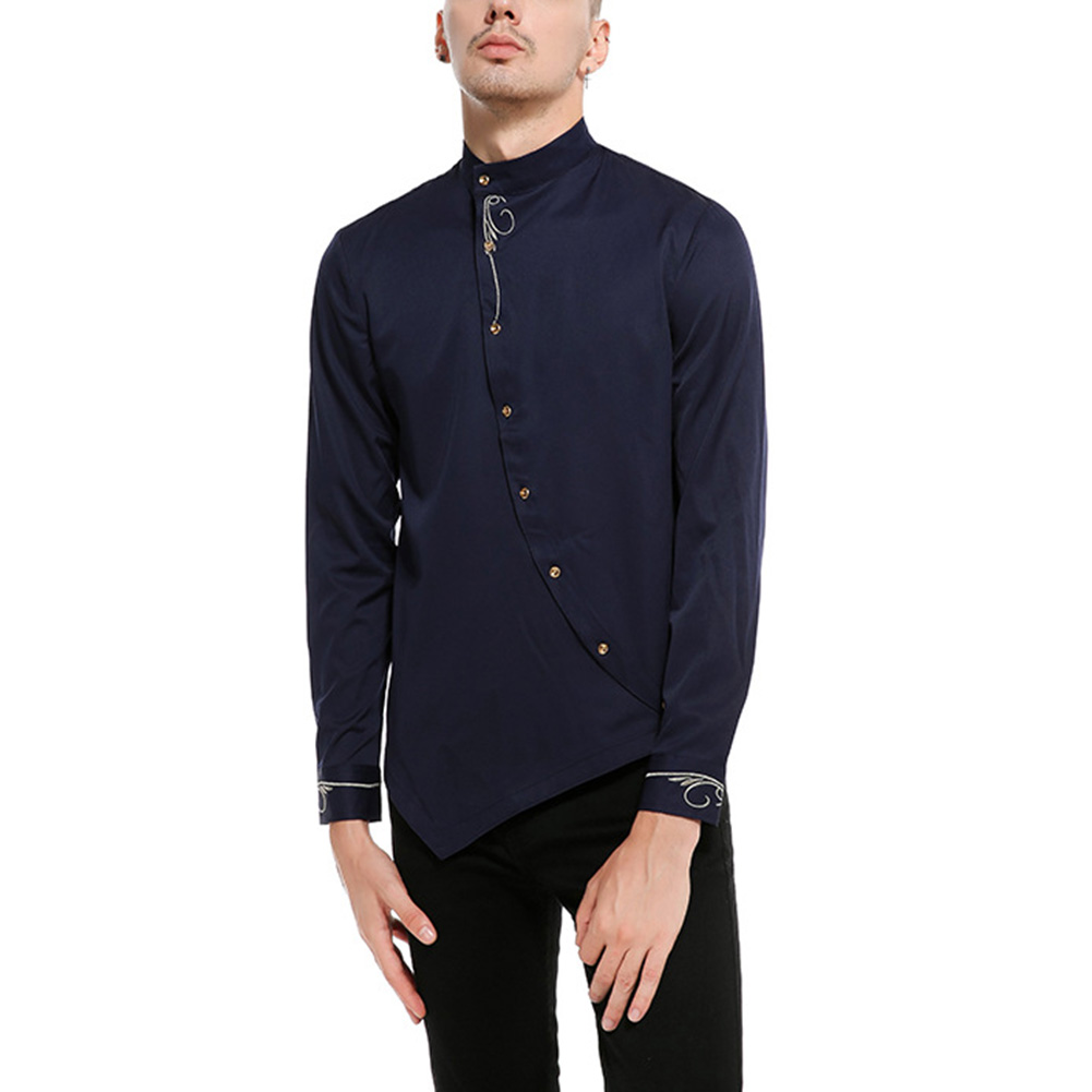 Men Long Sleeve Solid Color Oblique Buttons Slim Breathable Shirt for Business Work KS-shipping, Black
Men Long Sleeve Solid Color Oblique Buttons Slim Breathable Shirt for Business Work KS-shipping, Black