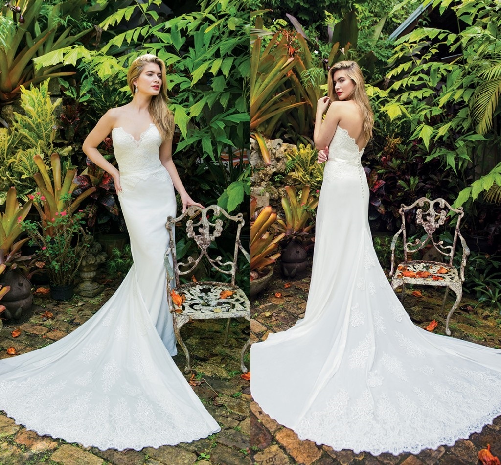 eddy k mermaid wedding dresses sweetheart lace satin sweep train bridal gowns plus size beach bohemia robe de marie