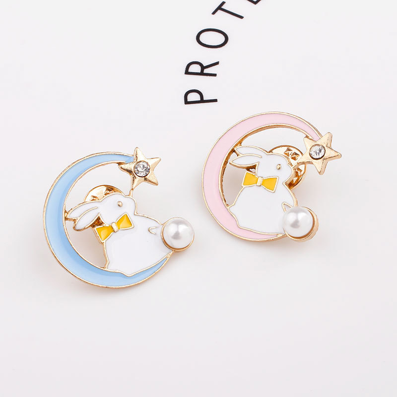 Cartoon Animal Pink Blue Rabbits Brooch Fashion Bunny Badge Enamel Alloy Star Moon Shirt Pins Women's Jewelry kids Gifts
Cartoon Animal Pink Blue Rabbits Brooch Fashion Bunny Badge Enamel Alloy Star Moon Shirt Pins Women's Jewelry kids Gifts