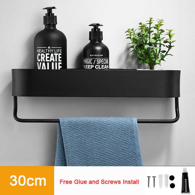 Black Bathroom Shelf 30-50cm Length Kitchen Wall Shelves Shower Basket Storage Rack Towel Bar Robe Bathroom Hooks Accessories
Black Bathroom Shelf 30-50cm Length Kitchen Wall Shelves Shower Basket Storage Rack Towel Bar Robe Bathroom Hooks Accessories