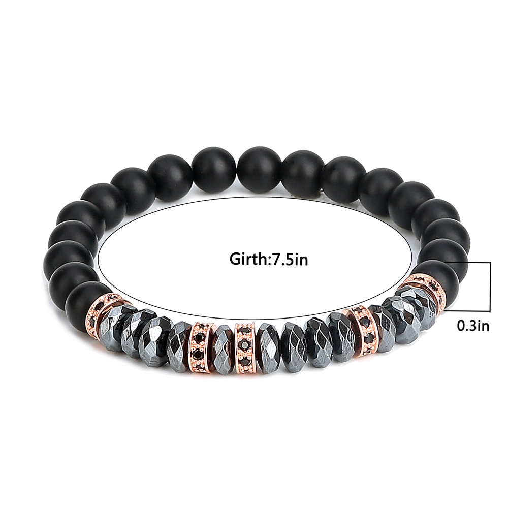 Bead Bracelets for Men Charm Black Bull Matte Onyx Stone Bangle Fashion 8MM Charm Ox Head Bracelets & Bangles Jewelry