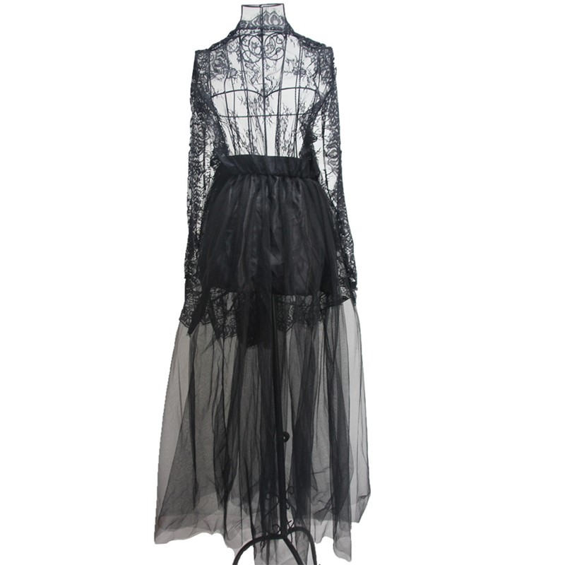Newest Women's Casual High Stretch Solid Black 3-Layer Long Floral Lace Mesh Skirt Party Club Dancing Wearing S-XXL Drop Ship