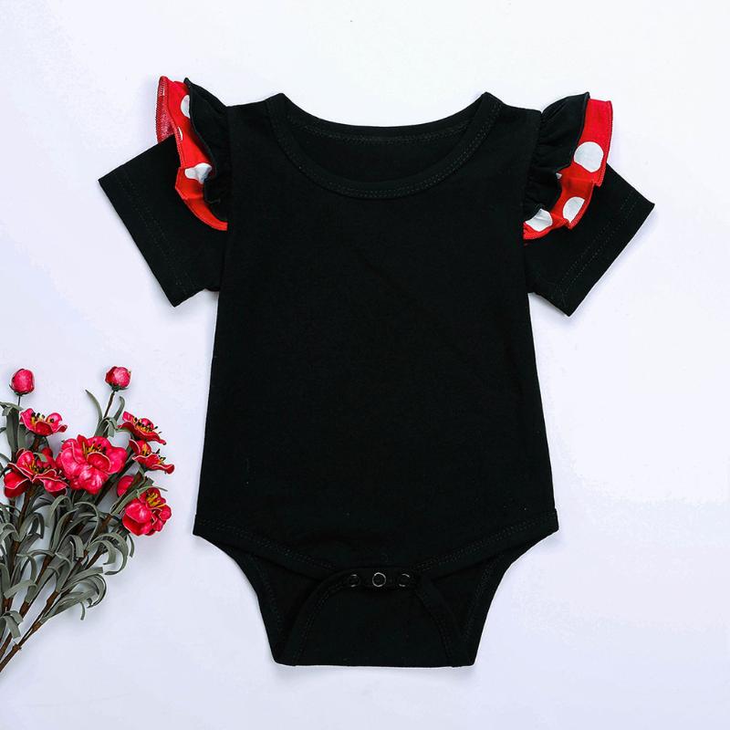Newborn Baby Girl Clothes Summer Sets Infant Baby Girls Ruffles Romper Tops Polka Dot Shorts Headbnadsbaby Girl Clothes Outfits