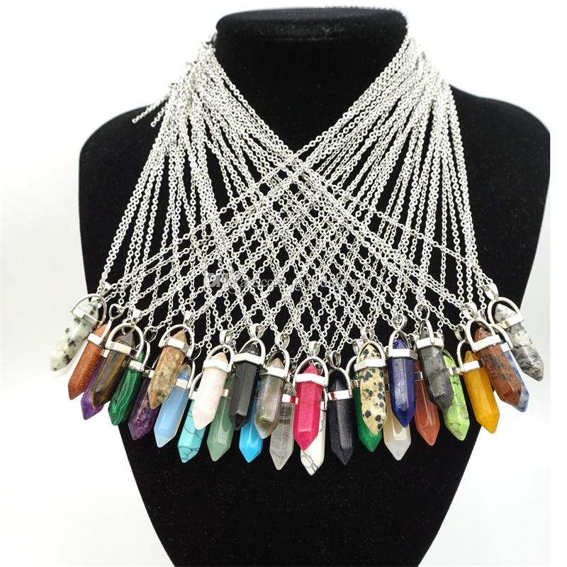 20 styles Natural Stone Pendant Druzy Drusy Necklace Stainless Steel chain Bullet Hexagonal prism Black Lava Diffuser Jewelry MKI
20 styles Natural Stone Pendant Druzy Drusy Necklace Stainless Steel chain Bullet Hexagonal prism Black Lava Diffuser Jewelry MKI