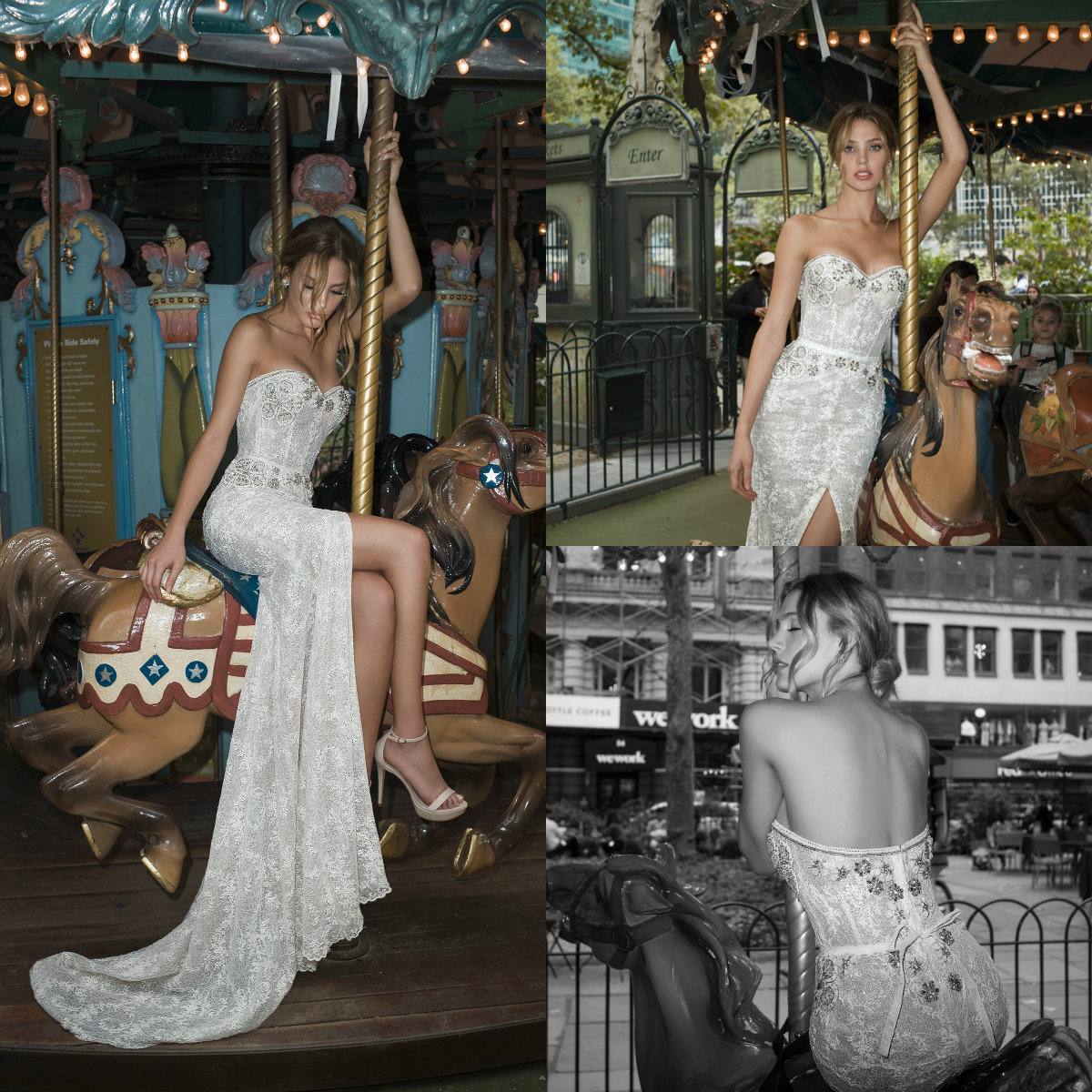 Netta Ben Shabu Mermaid Wedding Dresses Sweetheart Lace Beads Crystals Luxury Custom Made Vestidos De Novia Front Split Bridal Gowns