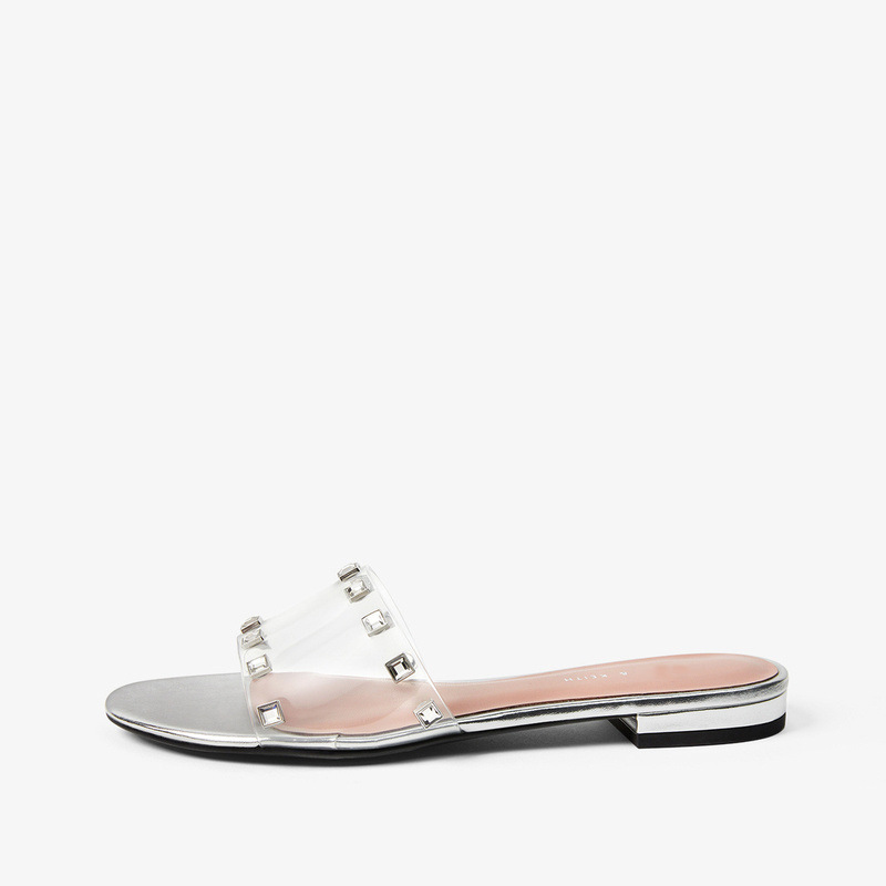 Women's Shoes 2020 Summer New Women's Fashion Transparent Low Heel Flat Slipper Women, Silver
Women's Shoes 2020 Summer New Women's Fashion Transparent Low Heel Flat Slipper Women, Silver