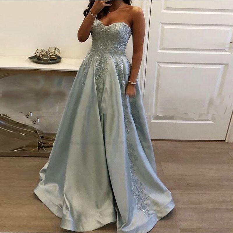 Elegant Sweetheart A-line Prom Dresses Appliques Beading Long Girls Party Dress Formal Evening Gown Vestidos De Fiesta, Blue
Elegant Sweetheart A-line Prom Dresses Appliques Beading Long Girls Party Dress Formal Evening Gown Vestidos De Fiesta, Blue