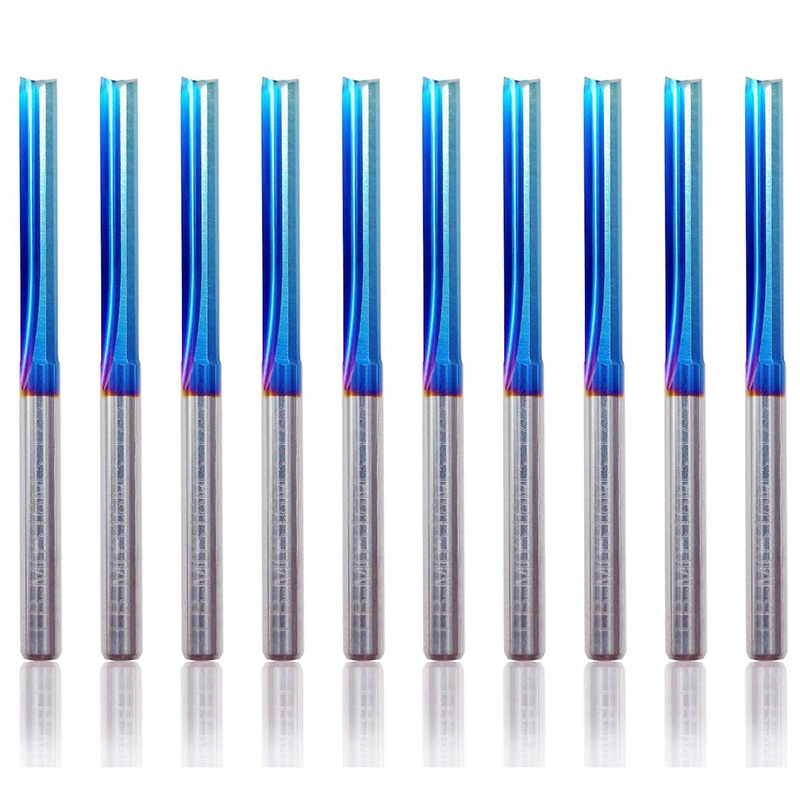 10Pcs 3.175 Shank Blue Coated Straight End Mill 2 Flute Carbide Milling Cutter for Wood MDF Plastic CNC Engraving Bit
10Pcs 3.175 Shank Blue Coated Straight End Mill 2 Flute Carbide Milling Cutter for Wood MDF Plastic CNC Engraving Bit