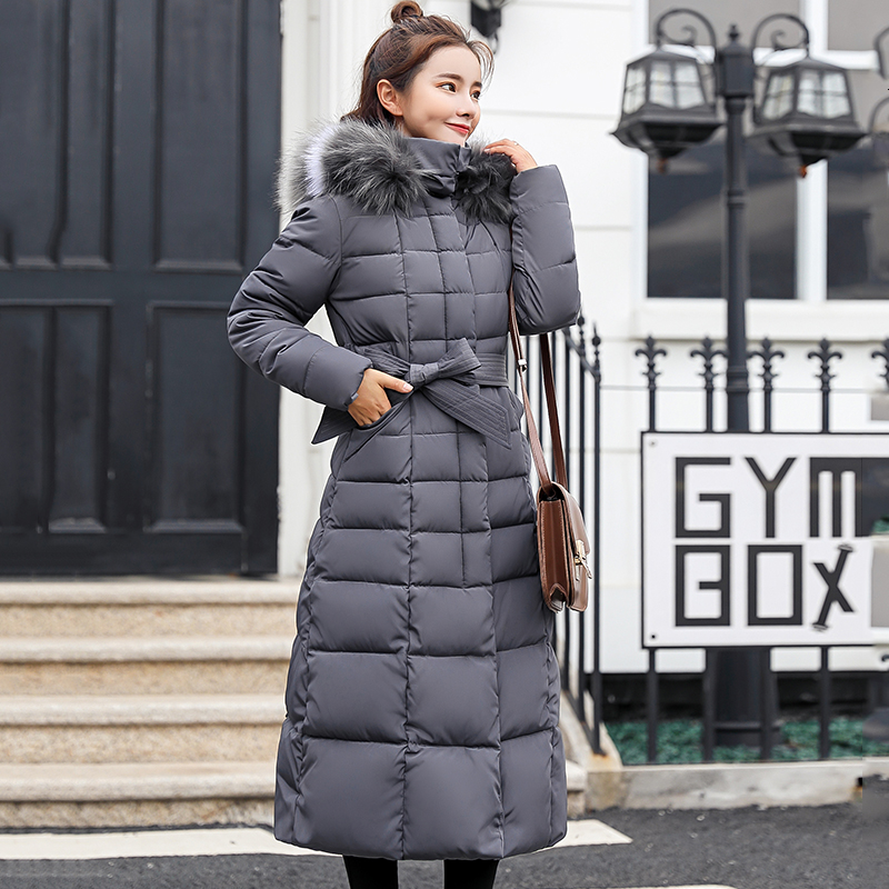 2019 High Quality Fur Collar Women Long Winter Coat Female Warm Wadded Jacket Womens Outerwear Parka Casaco Feminino Inverno V191025