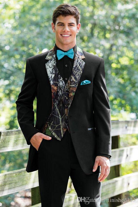 High Quality Two Button Black Groom Tuxedos Notch Lapel Groomsmen Best Man Suits Mens Wedding Suits (Jacket+Pants+Vest+Tie) NO:956