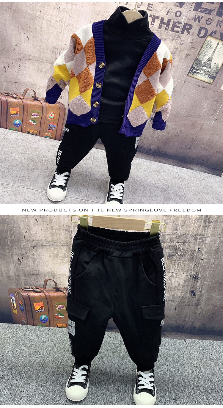 3PCS winter boys clothing set kids knitted sweater black velvet black t shirt and thick pant set baby boy warm clothes 2-6T, Blue
3PCS winter boys clothing set kids knitted sweater black velvet black t shirt and thick pant set baby boy warm clothes 2-6T, Blue
