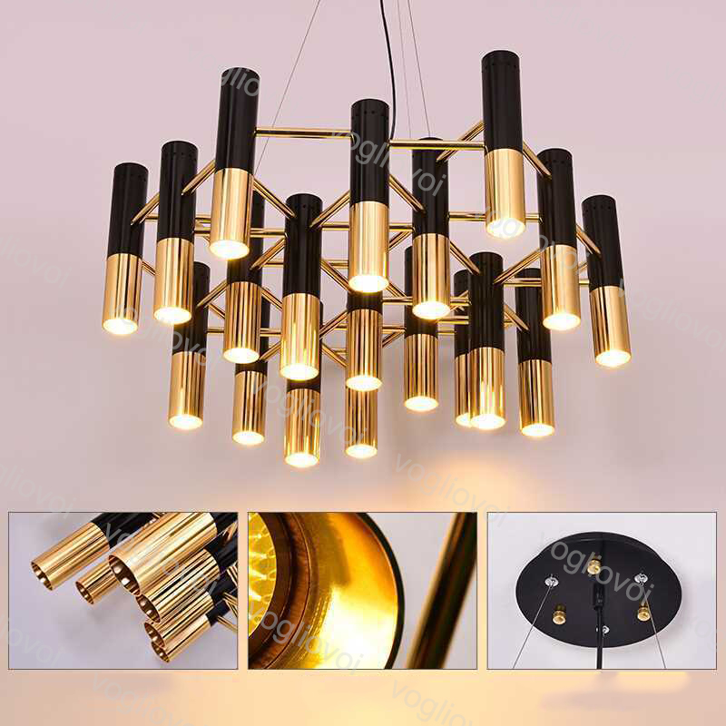 Modern Pendant Lamps E14 110 220V Hanging Metal Tube Chandelier Lamp Black Gold Suspension Hanging Light Lamp For Living Dinning Room DHL
Modern Pendant Lamps E14 110 220V Hanging Metal Tube Chandelier Lamp Black Gold Suspension Hanging Light Lamp For Living Dinning Room DHL