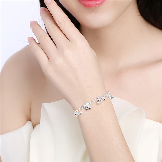 Hot sale best gift 925 silver Soo grapes hanging light Bracele DFMCH085, brand 925 sterling silver plated Chain link gemstone bracelets