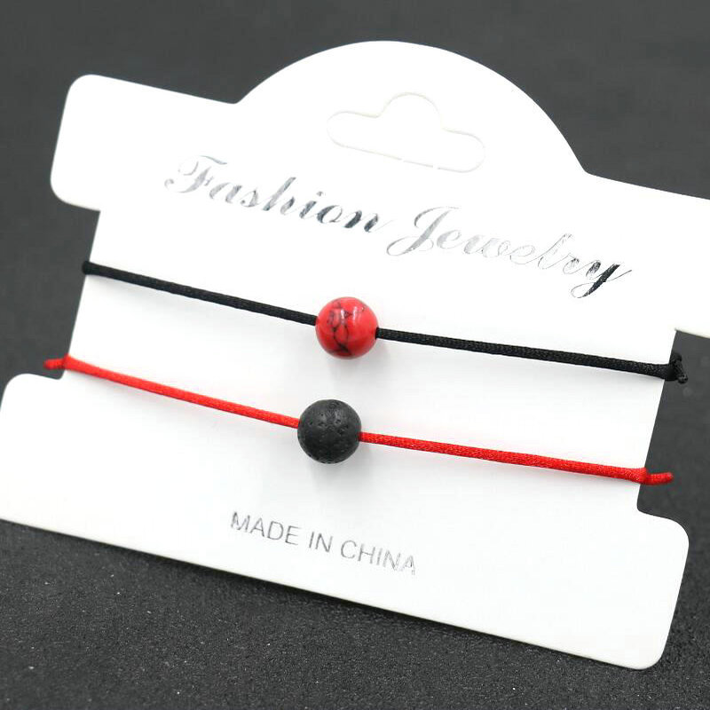 Charm Bracelets 2pcs/set Matte Lava Stone Natural Red Onyx Bead Bracelet Thread Lucky For Couples Men Women Lovers Jewelry
Charm Bracelets 2pcs/set Matte Lava Stone Natural Red Onyx Bead Bracelet Thread Lucky For Couples Men Women Lovers Jewelry