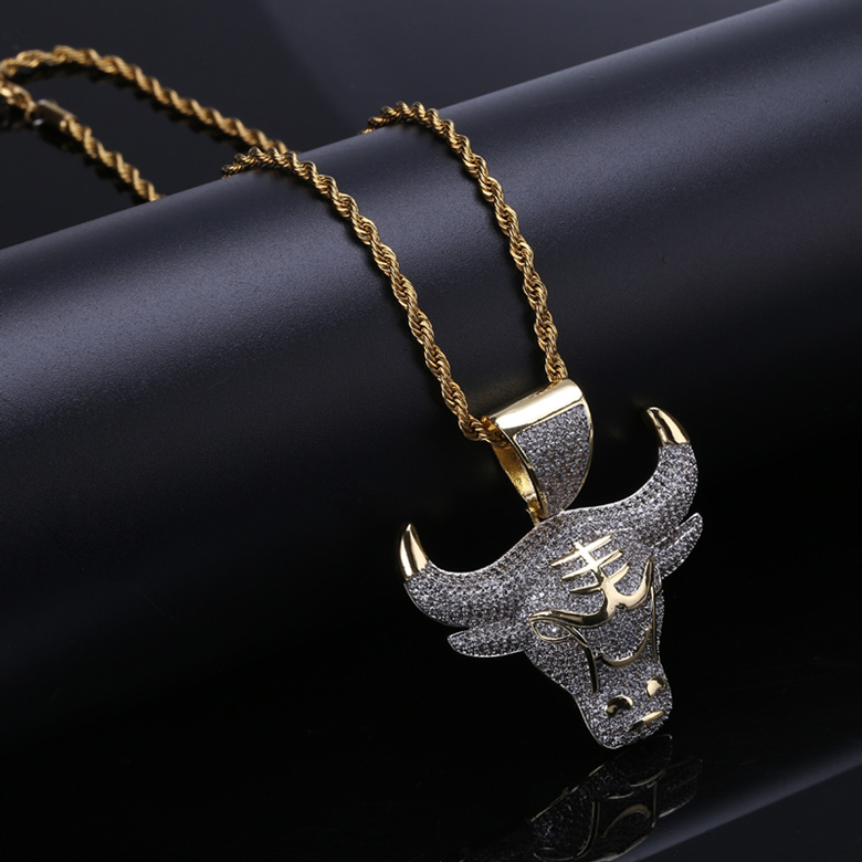 Pendant Necklaces Jewelry 2019 Fashion Exquisite Bling Cubic Zirconia 18K Gold Plated Bull Head Hip Hop Necklaces Wholesale LN115
Pendant Necklaces Jewelry 2019 Fashion Exquisite Bling Cubic Zirconia 18K Gold Plated Bull Head Hip Hop Necklaces Wholesale LN115