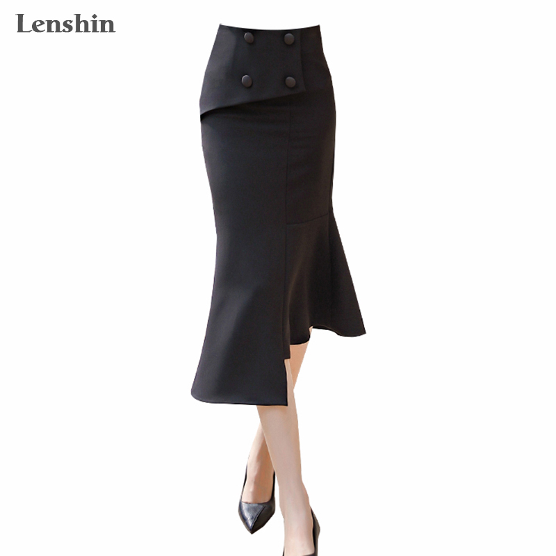 Lenshin Ladies Long irregular Black Empire Casual Trumpet Mermaid Skirt for Elegant women Office wear
Lenshin Ladies Long irregular Black Empire Casual Trumpet Mermaid Skirt for Elegant women Office wear