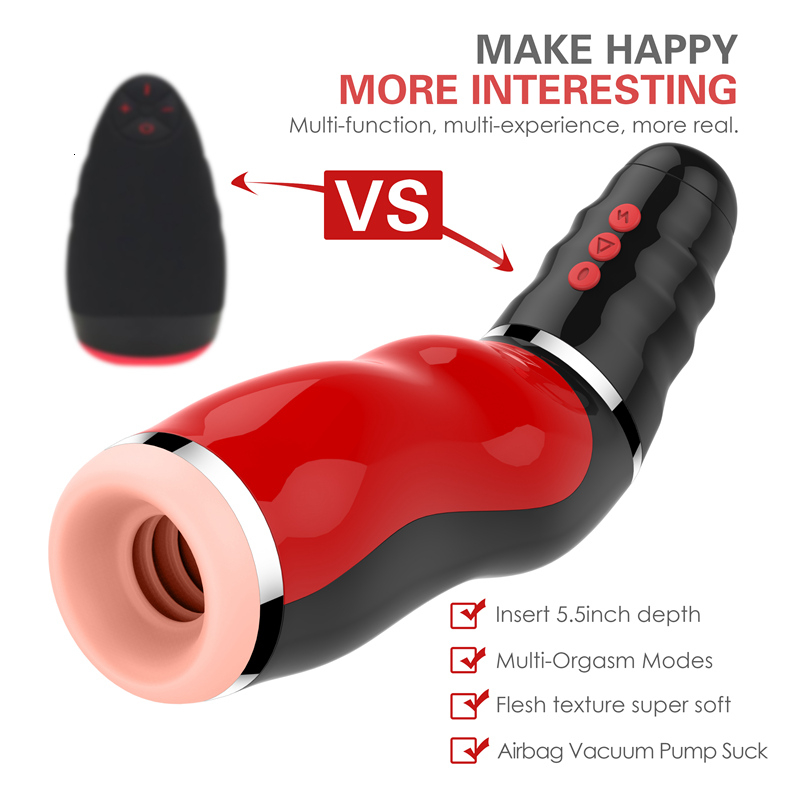 New Oral Sucks Male Masturbator Deep Throat Clip Suction Sex Machine Induced Vibration Sex Moan Intimate Goods Sex Toys for Men Y191011