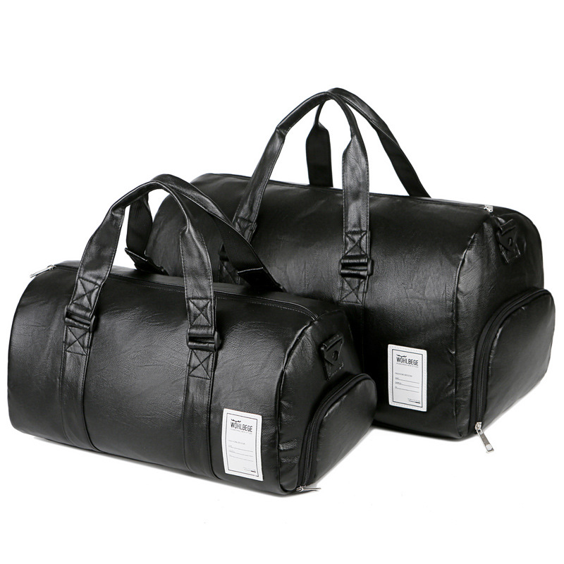 PU Leather Travel Bags Men's Fitness Bag Clothes Storage Handbag Waterproof Sports Yoga Gym Bags Women Luggage Duffle Shoe Bag