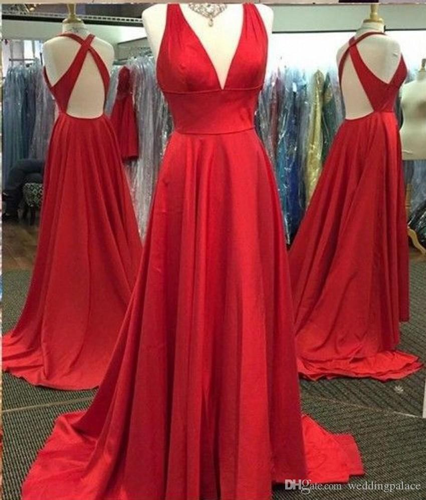 A-E Sexy Fashion Evening V-Neck Mopping Long Section Special Ocn Dresses Backless Criss Cross Front Split Vestidos De Fiesta