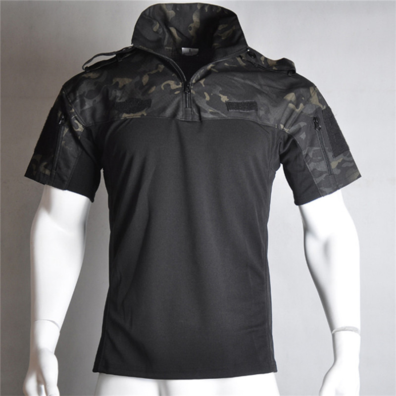 Camouflage T-shirts Men Summer Short Sleeve Tactical Uniform Tops Outdoor CS Training Hunting Fishing Clothing T Shirts, Black
Camouflage T-shirts Men Summer Short Sleeve Tactical Uniform Tops Outdoor CS Training Hunting Fishing Clothing T Shirts, Black