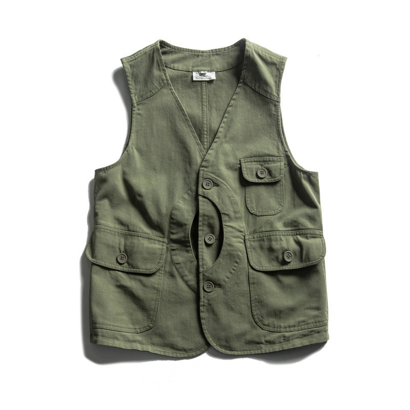 New Autumn Fashion Black Sleeveless Jacket Men Cotton Vest With Many Pockets Casual Mens Cargo Vests Waistcoat DS50103 T190828