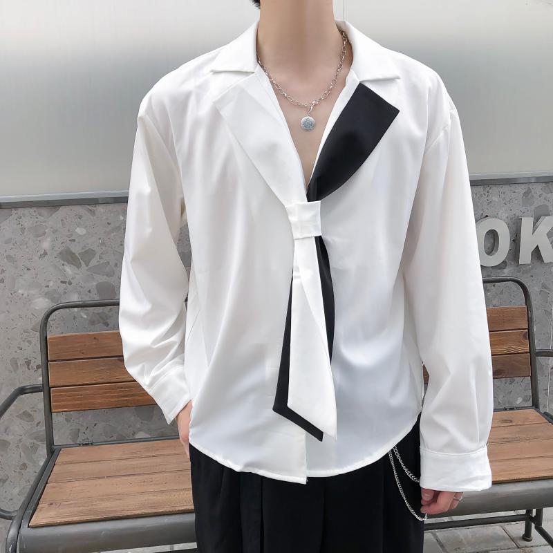 2020 spring hair stylist tide brand shirt men Korean men's loose casual black and white chiffon long-sleeved shirt
2020 spring hair stylist tide brand shirt men Korean men's loose casual black and white chiffon long-sleeved shirt