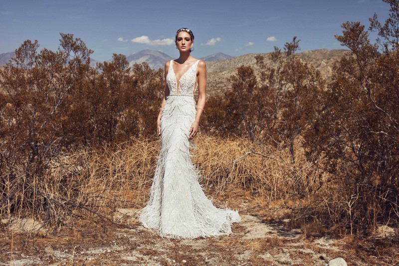 calla blanche mermaid feather wedding dresses sexy deep v neck lace applique garden bridal gown country style bohemian vestido de novia