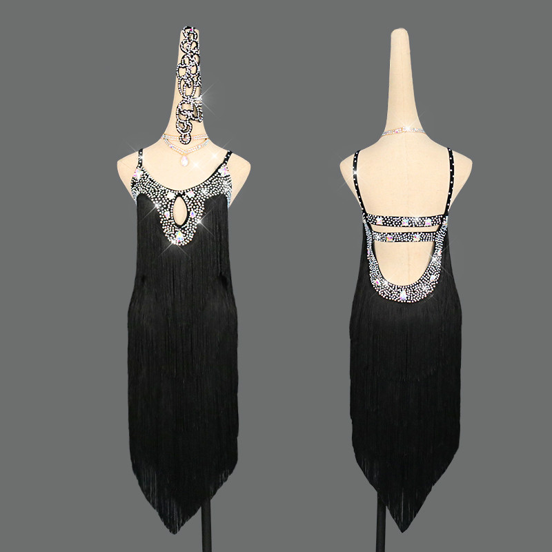 Latin Dance Performance Costumes New Rhinestone High-end Latin Dress Children Female Adult Professional Competition Clothes, Black
Latin Dance Performance Costumes New Rhinestone High-end Latin Dress Children Female Adult Professional Competition Clothes, Black